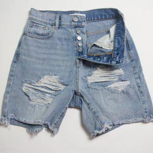 Distressed High-rise Button-Fly Shorts Pacsun